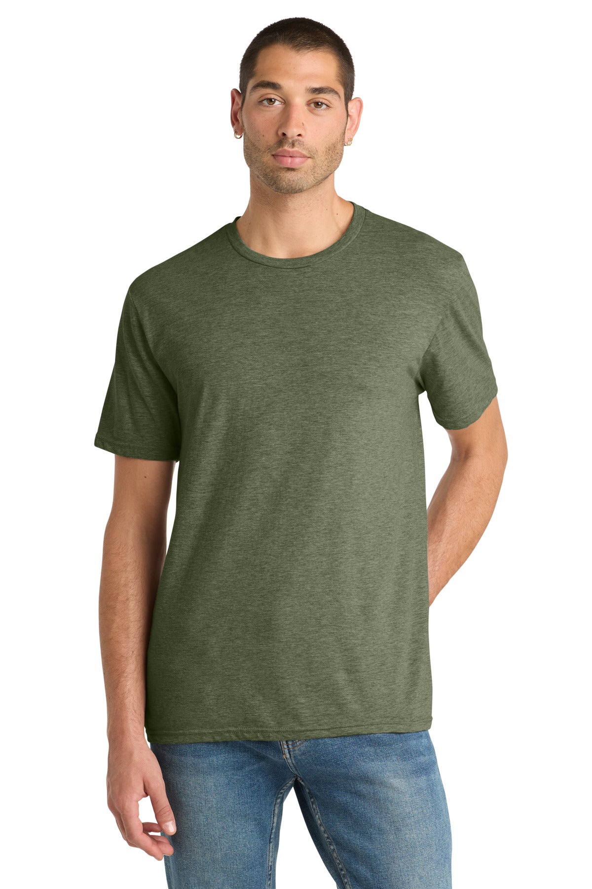 District Perfect Blend CVC Tee. DM108 - Heathered Olive