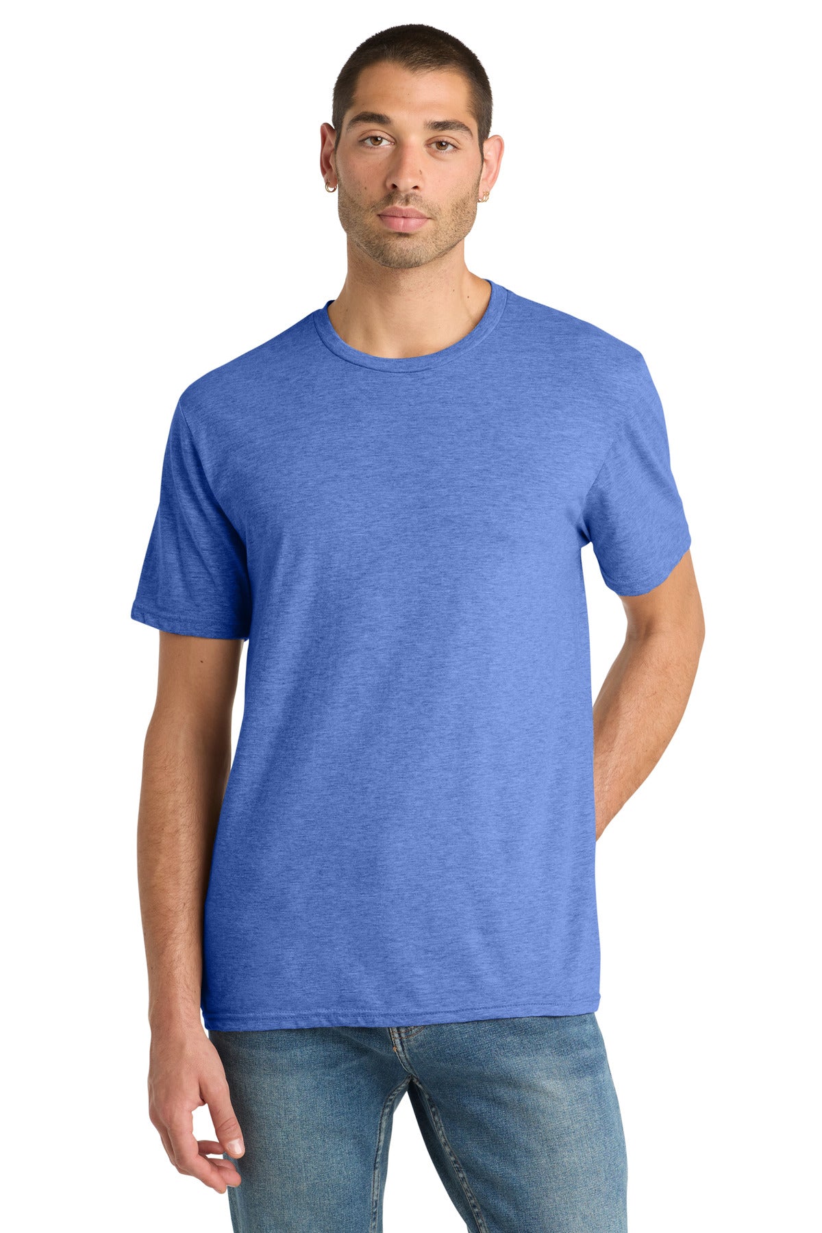 District Perfect Blend CVC Tee. DM108 - Heathered Royal