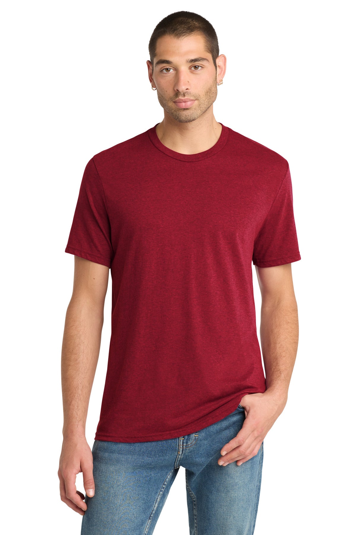 District Perfect Blend CVC Tee. DM108 - Red Fleck