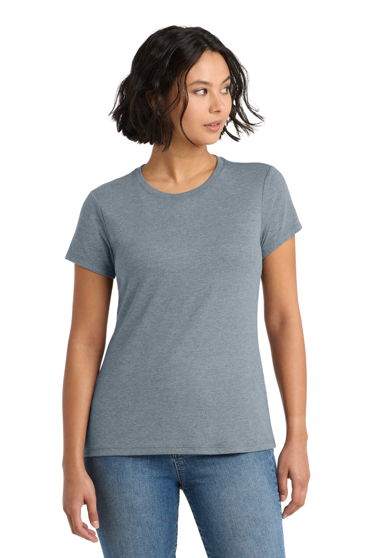 District  Women's Perfect Tri Tee. DM130L - Flint Blue Heather
