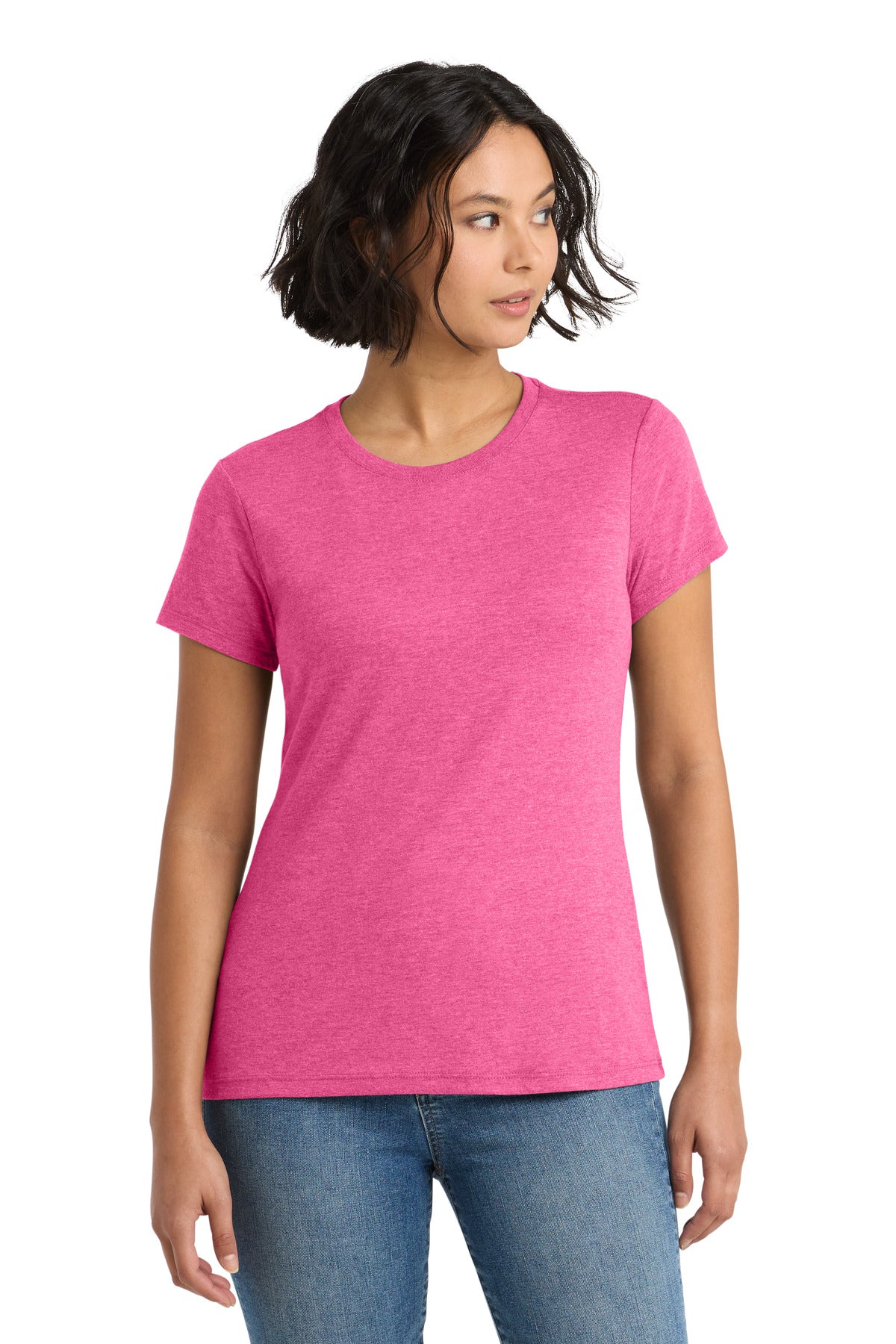 District  Women's Perfect Tri Tee. DM130L - Fuchsia Frost