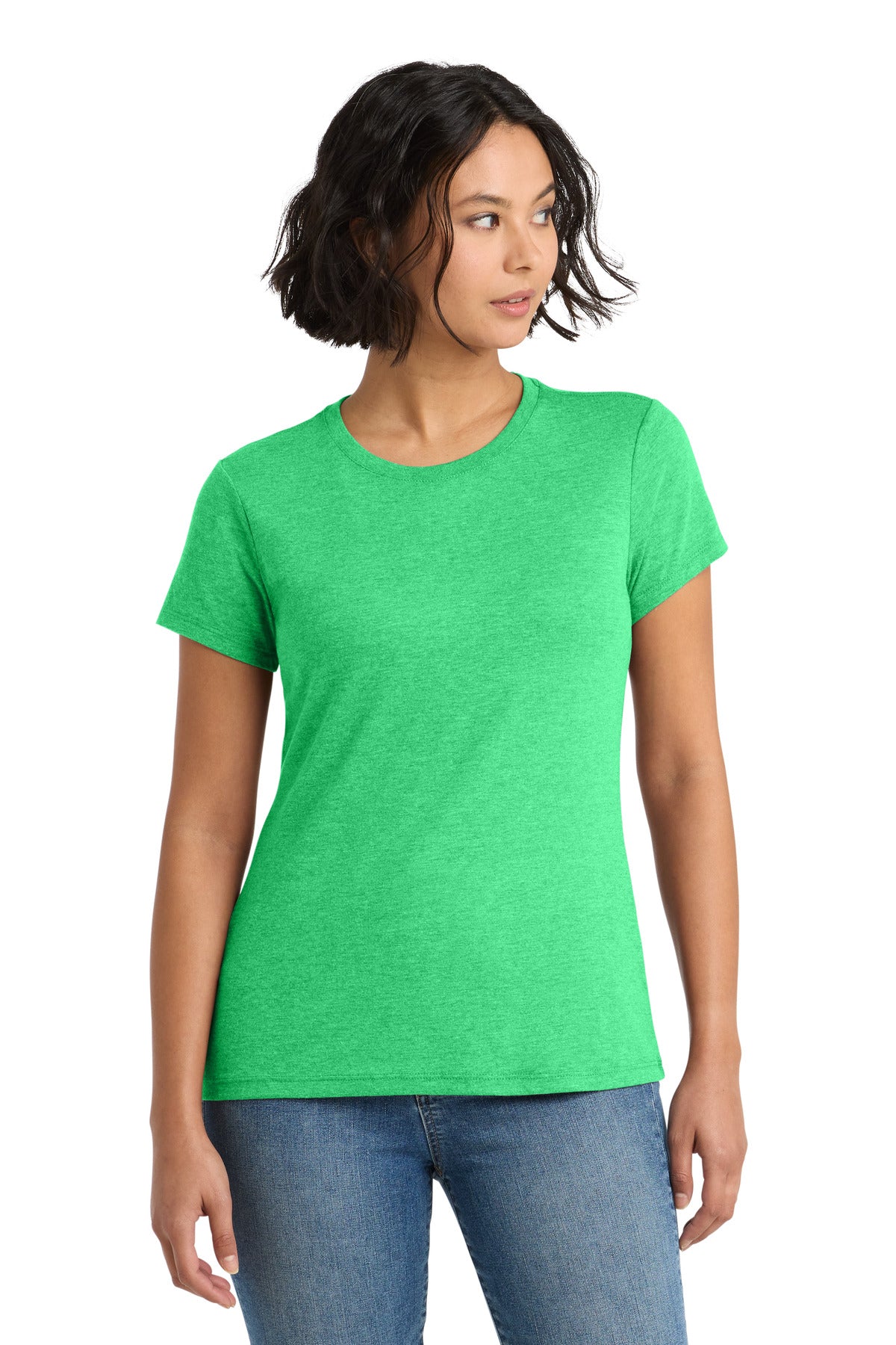District  Women's Perfect Tri Tee. DM130L - Green Frost