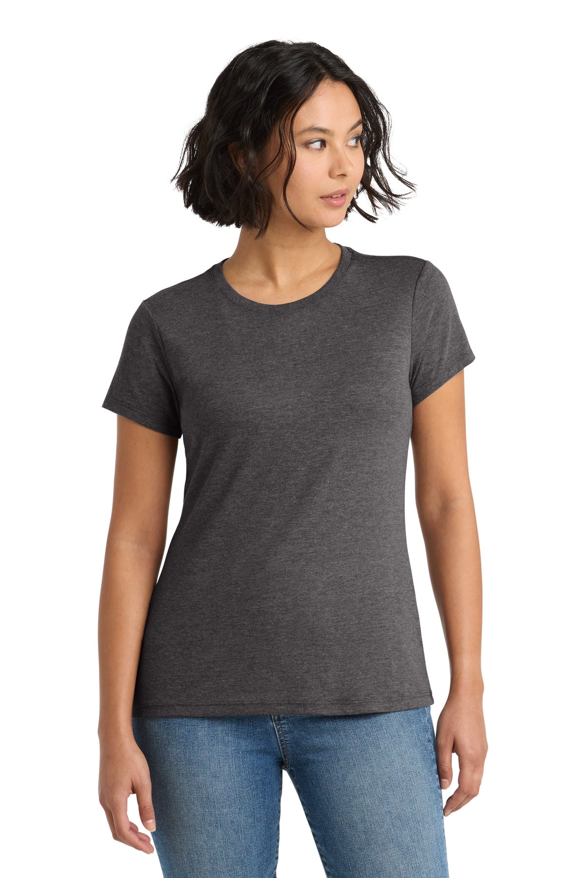 District  Women's Perfect Tri Tee. DM130L - Heathered Charcoal