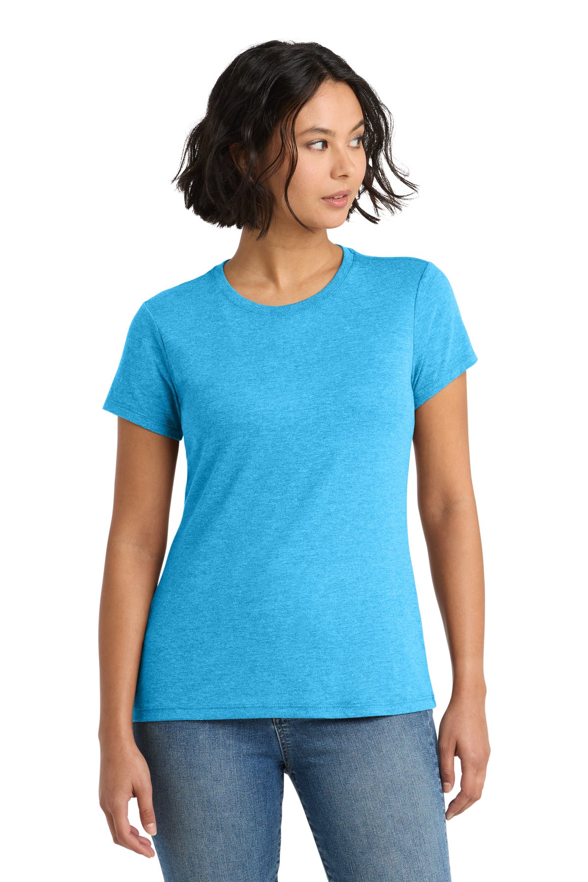 District  Women's Perfect Tri Tee. DM130L - Turquoise Frost