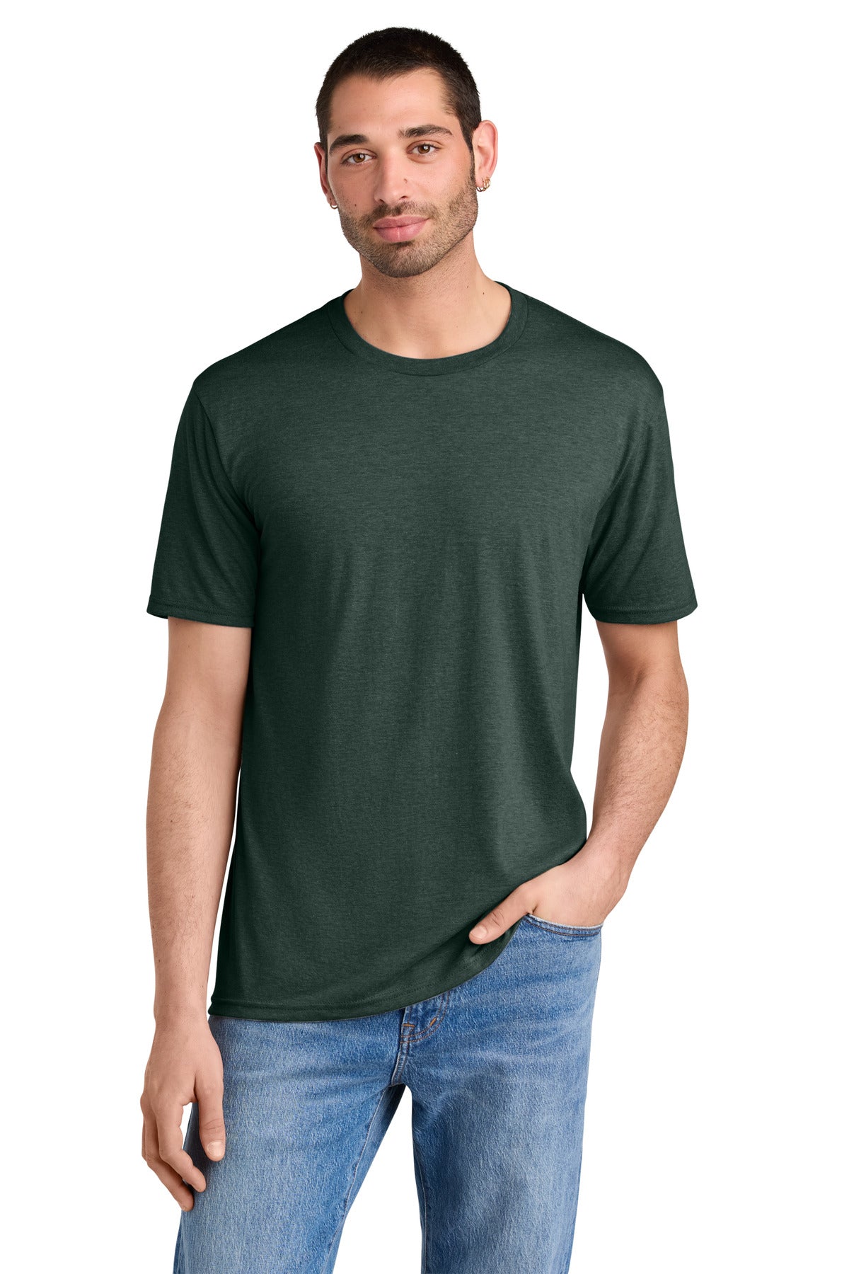 District  Perfect TriTee. DM130 - Heathered Forest Green