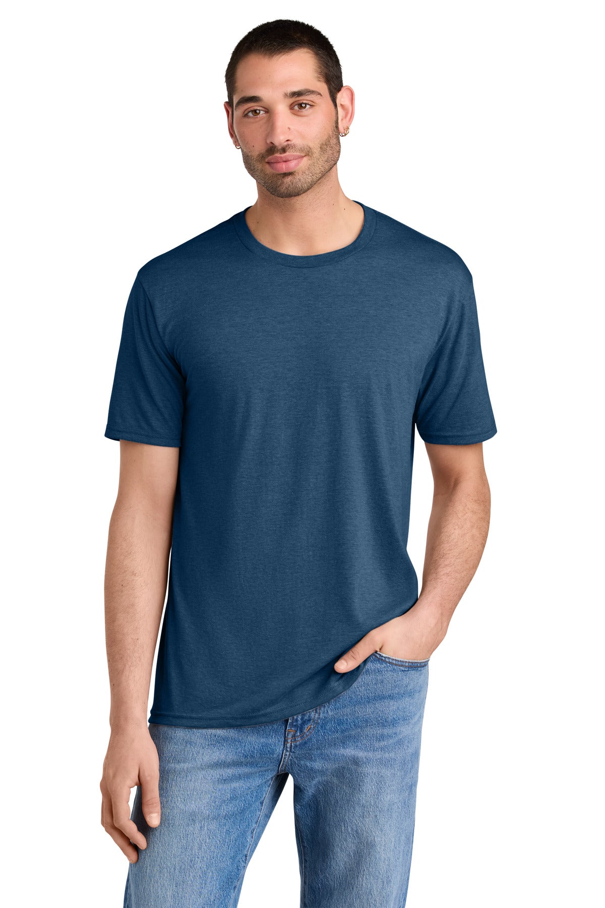 District  Perfect TriTee. DM130 - Heathered Neptune Blue