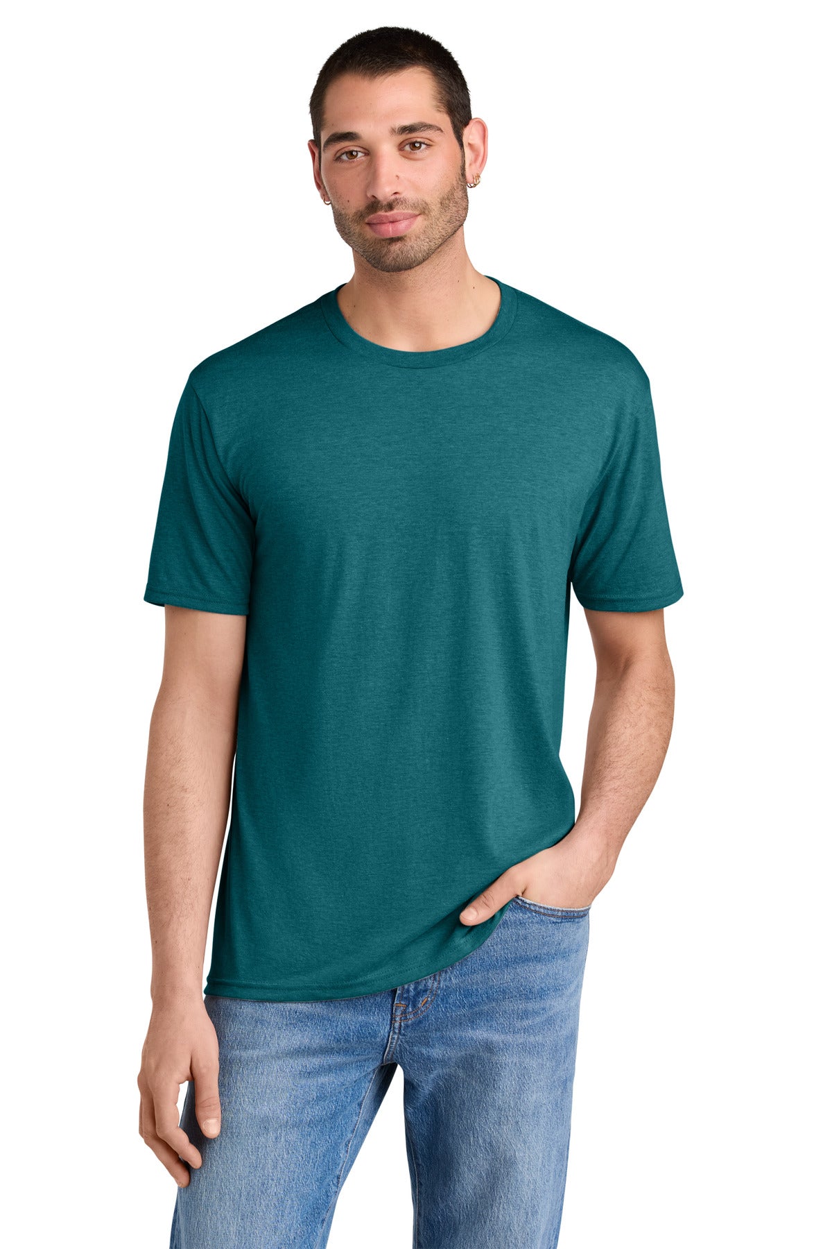 District  Perfect TriTee. DM130 - Heathered Teal