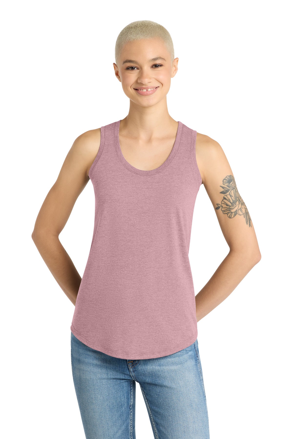 District  Women's Perfect Tri Racerback Tank. DM138L - Heathered Lavender