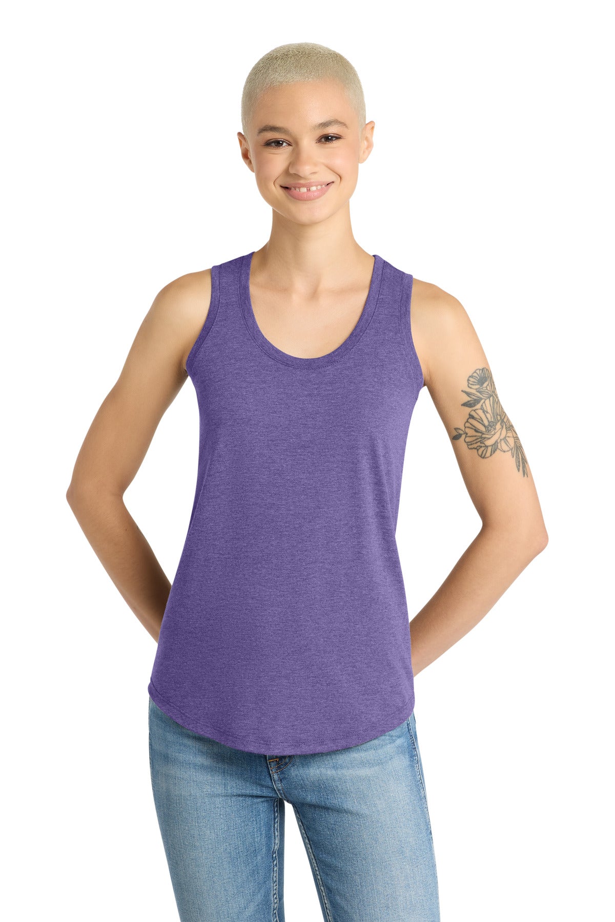 District  Women's Perfect Tri Racerback Tank. DM138L - Purple Frost