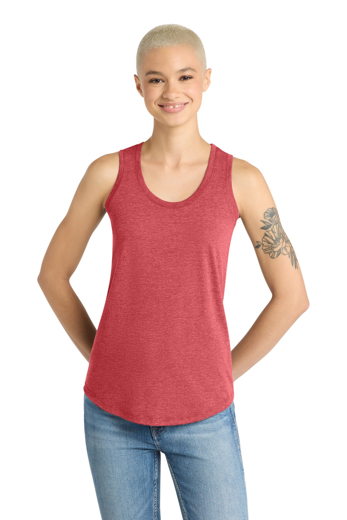 District  Women's Perfect Tri Racerback Tank. DM138L - Red Frost