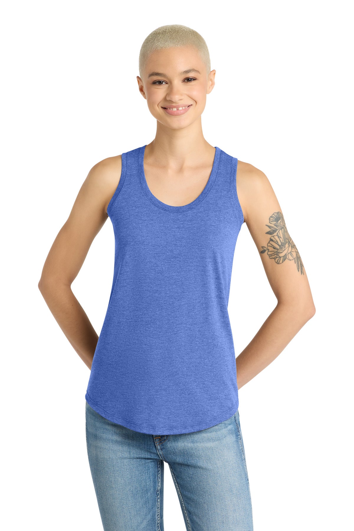 District  Women's Perfect Tri Racerback Tank. DM138L - Royal Frost