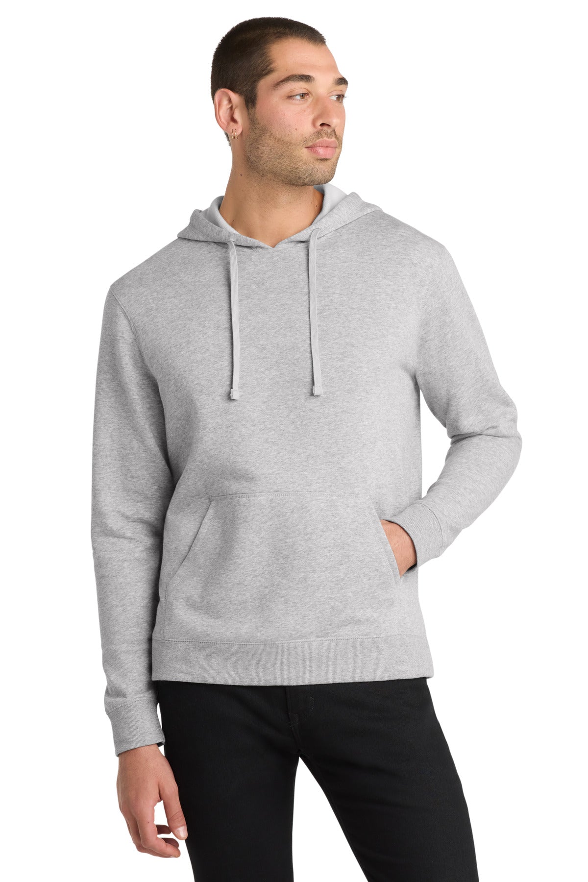District Lightweight Fleece Hoodie. DM391 - Heathered Grey