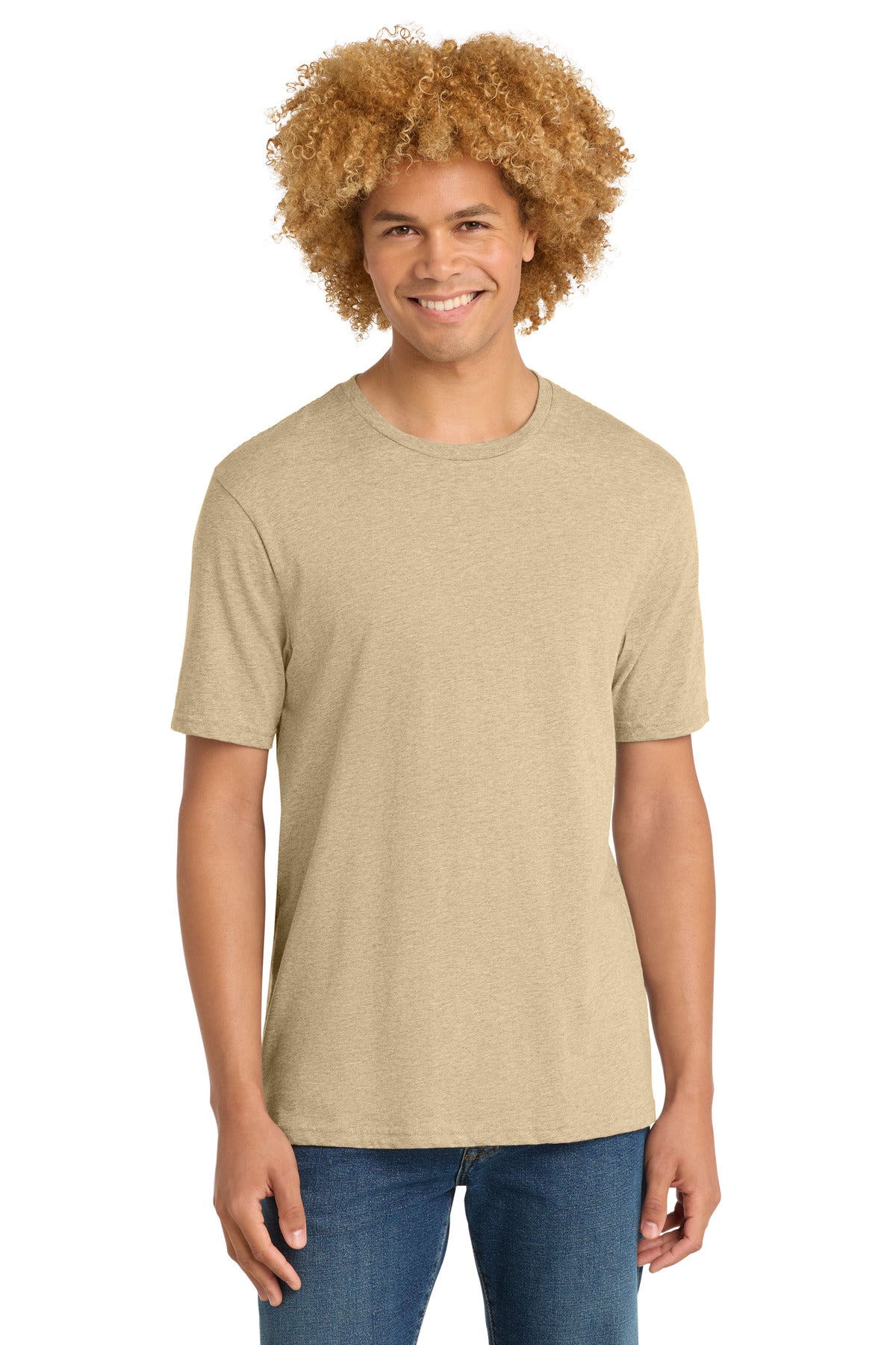 District Perfect Weight Tee. DT104 - Heathered Latte