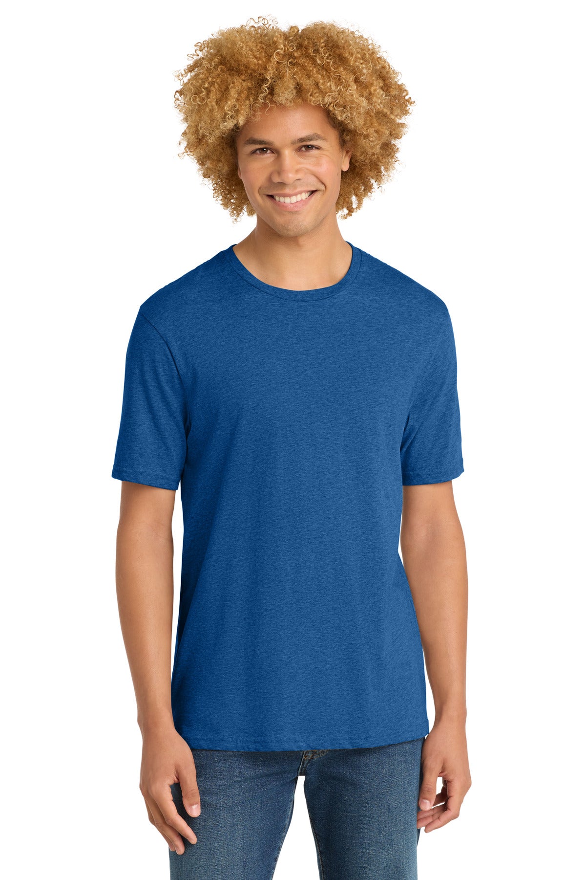 District Perfect Weight Tee. DT104 - Royal Blue Heather