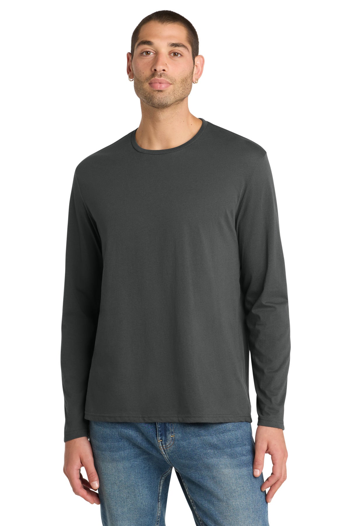 District  Perfect Weight Long Sleeve Tee. DT105 - Charcoal