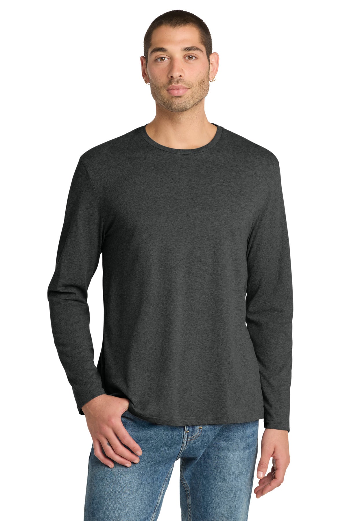 District  Perfect Weight Long Sleeve Tee. DT105 - Heathered Charcoal