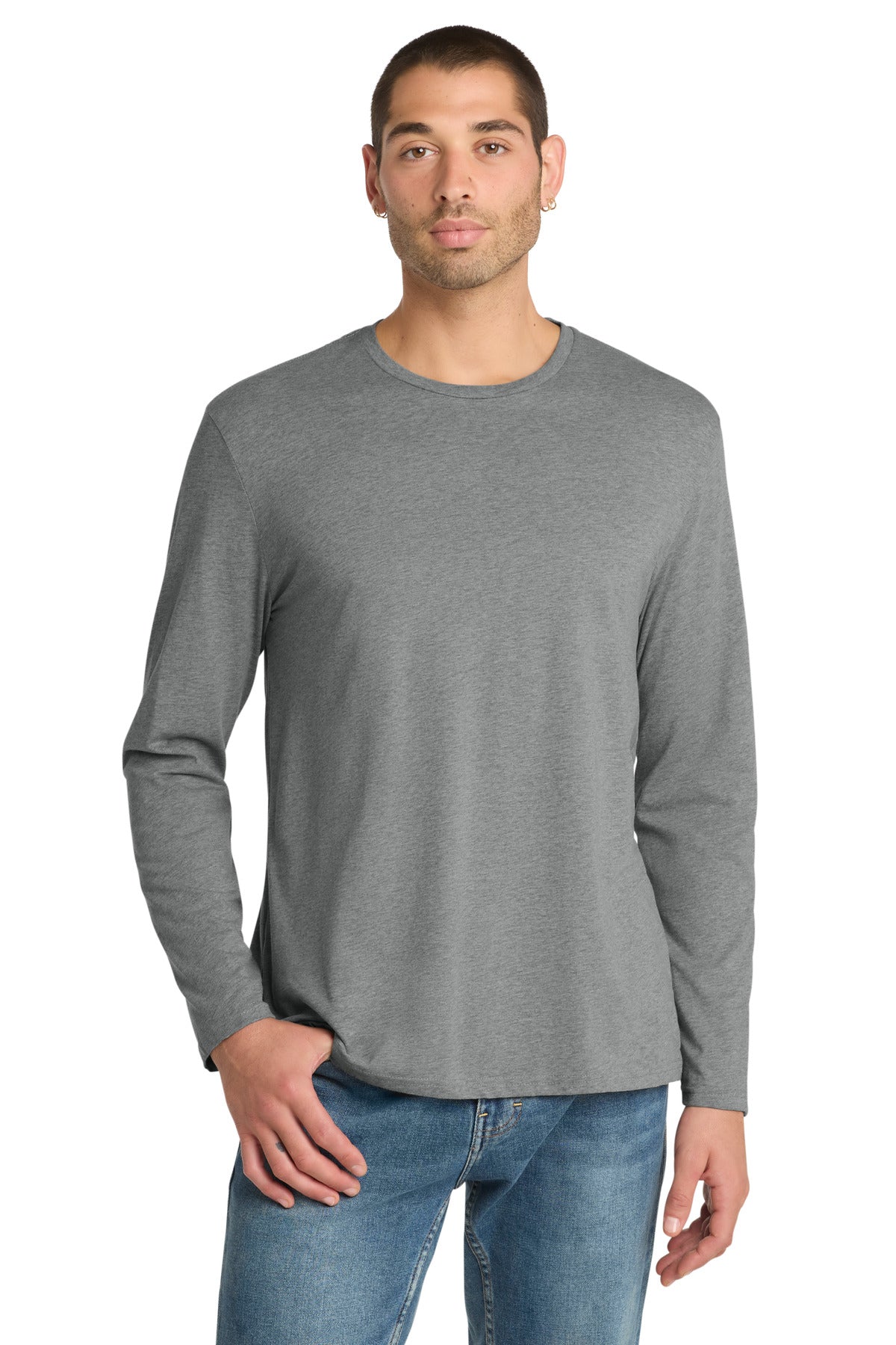 District  Perfect Weight Long Sleeve Tee. DT105 - Heathered Steel