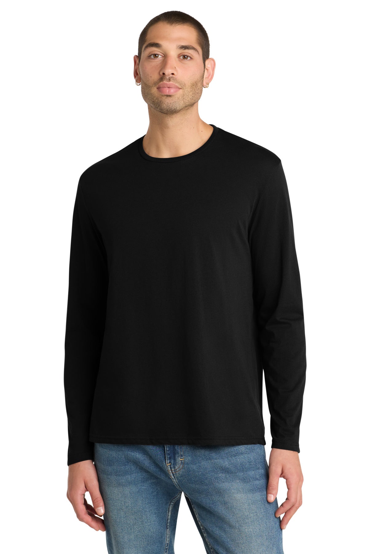 District  Perfect Weight Long Sleeve Tee. DT105 - Jet Black