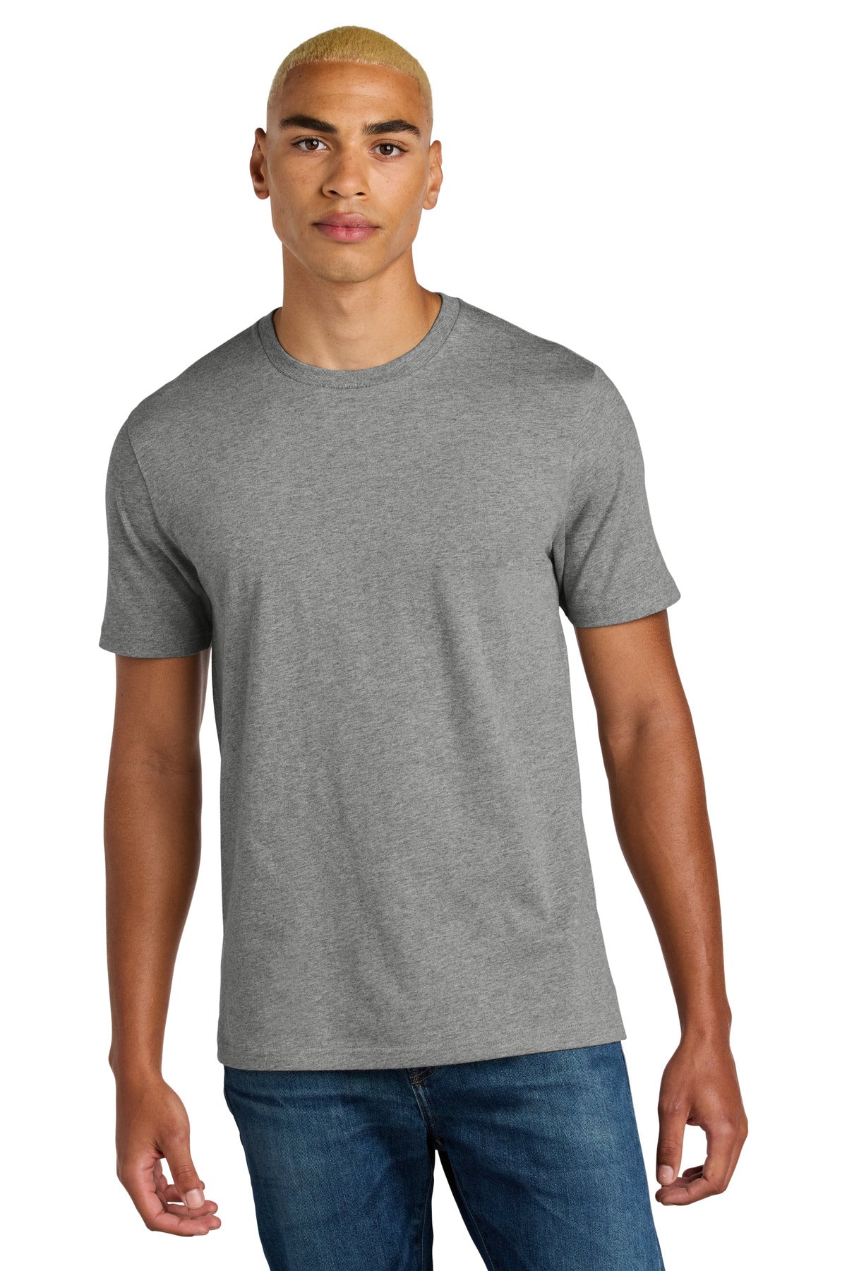 District Perfect Weight Icon Tee DT106 - Heathered Steel