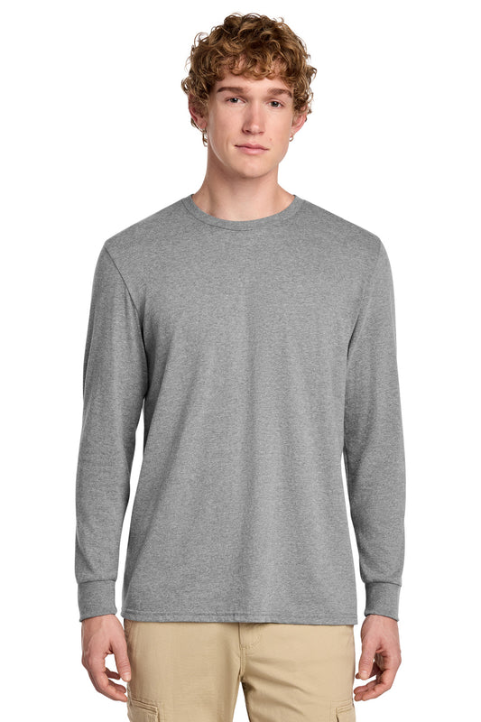 District Perfect Blend CVC Long Sleeve Tee DT109 - Grey Frost