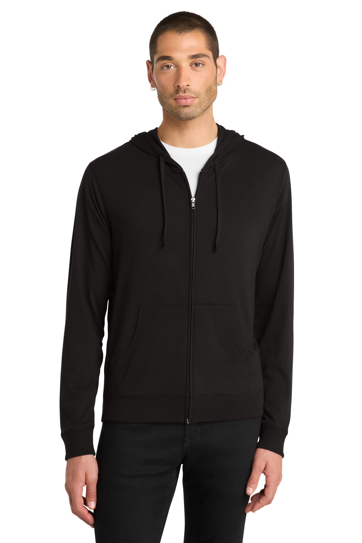 District Jersey Full-Zip Hoodie. DT1100 - Black