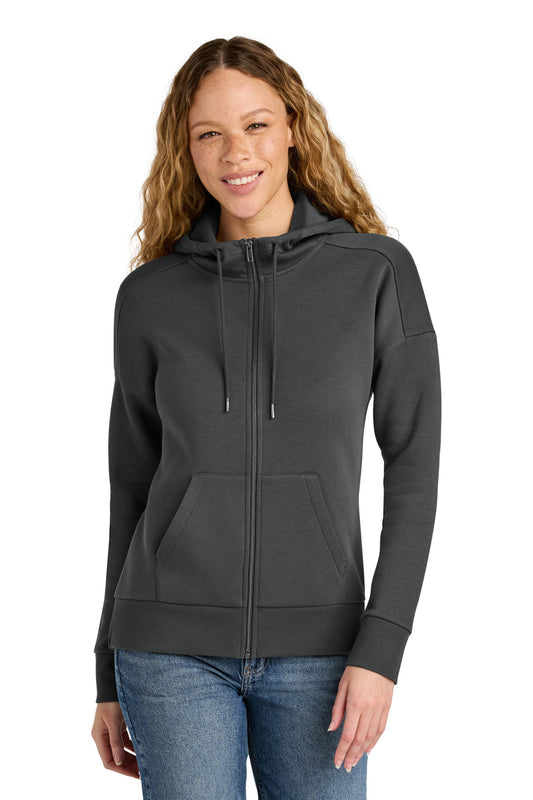 District  Women's Perfect Weight  Fleece Drop Shoulder Full-Zip Hoodie DT1104 - Charcoal