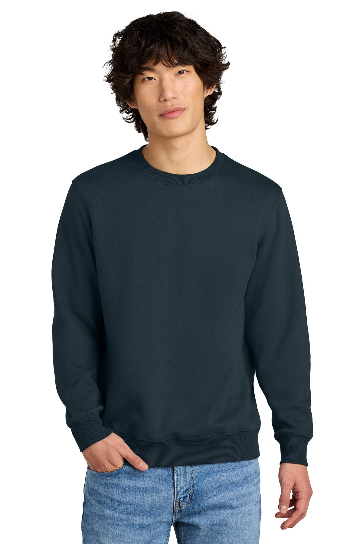 District Perfect Weight Fleece Crew DT1106 - New Navy