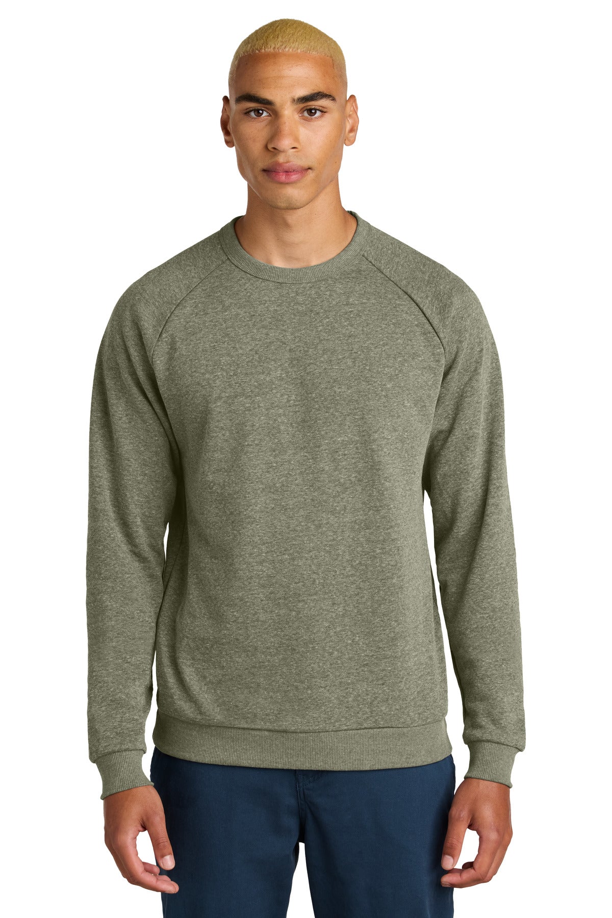 District Perfect Tri Fleece Crewneck Sweatshirt DT1304 - Military Green Frost