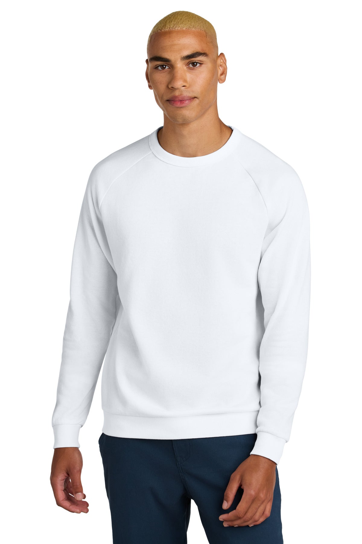 District Perfect Tri Fleece Crewneck Sweatshirt DT1304 - White