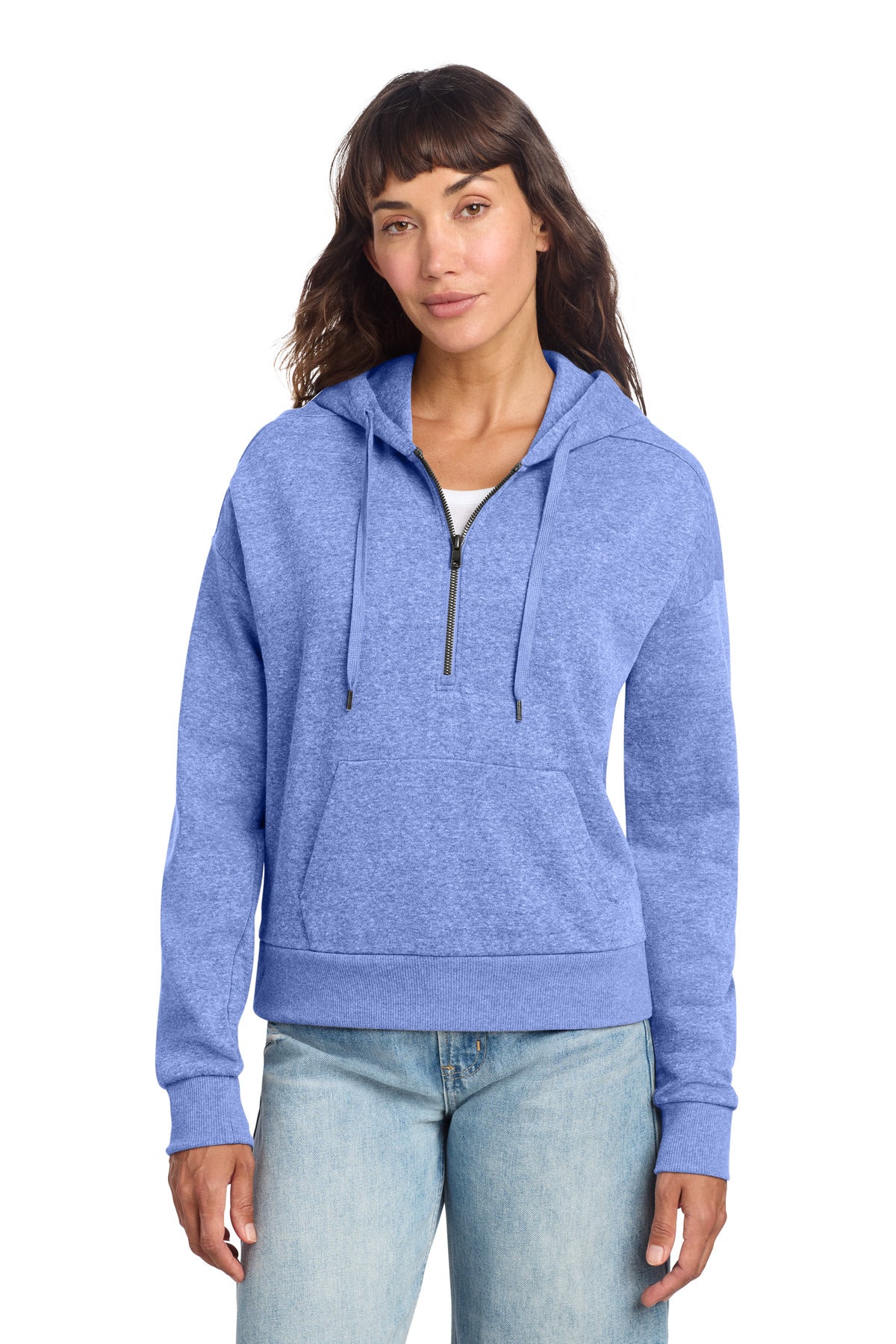 District Women's Perfect Tri Fleece 1/2-Zip Pullover DT1311 - Royal Frost