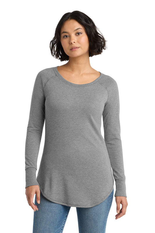 District  Women's Perfect Tri  Long Sleeve Tunic Tee. DT132L - Grey Frost