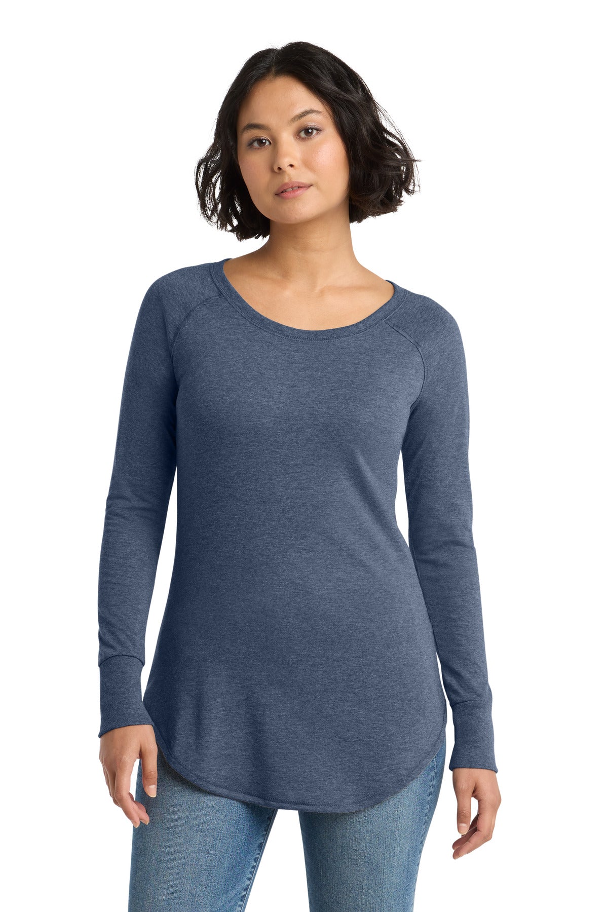 District  Women's Perfect Tri  Long Sleeve Tunic Tee. DT132L - Navy Frost
