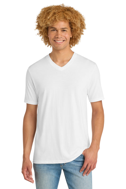 District   Perfect Tri V-Neck Tee. DT1350 - White