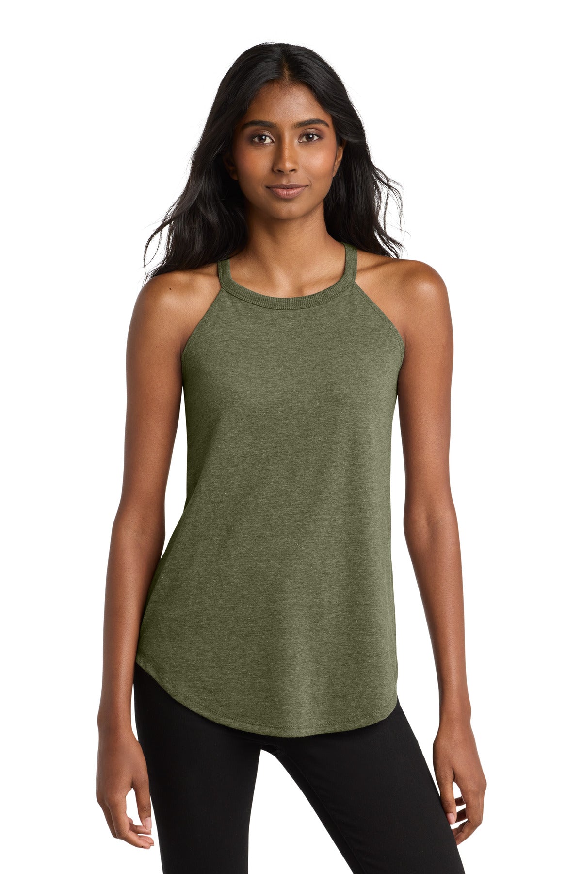 District   Women's Perfect Tri  Rocker Tank. DT137L - Military Green Frost