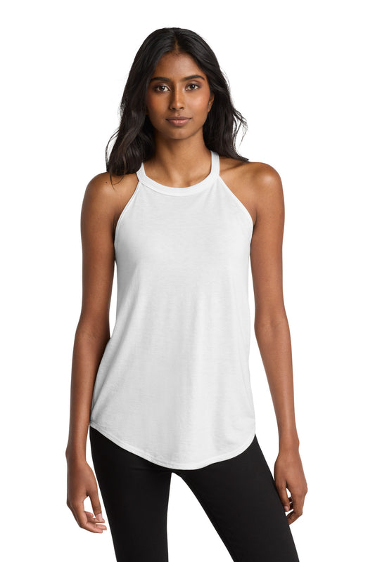 District   Women's Perfect Tri  Rocker Tank. DT137L - White