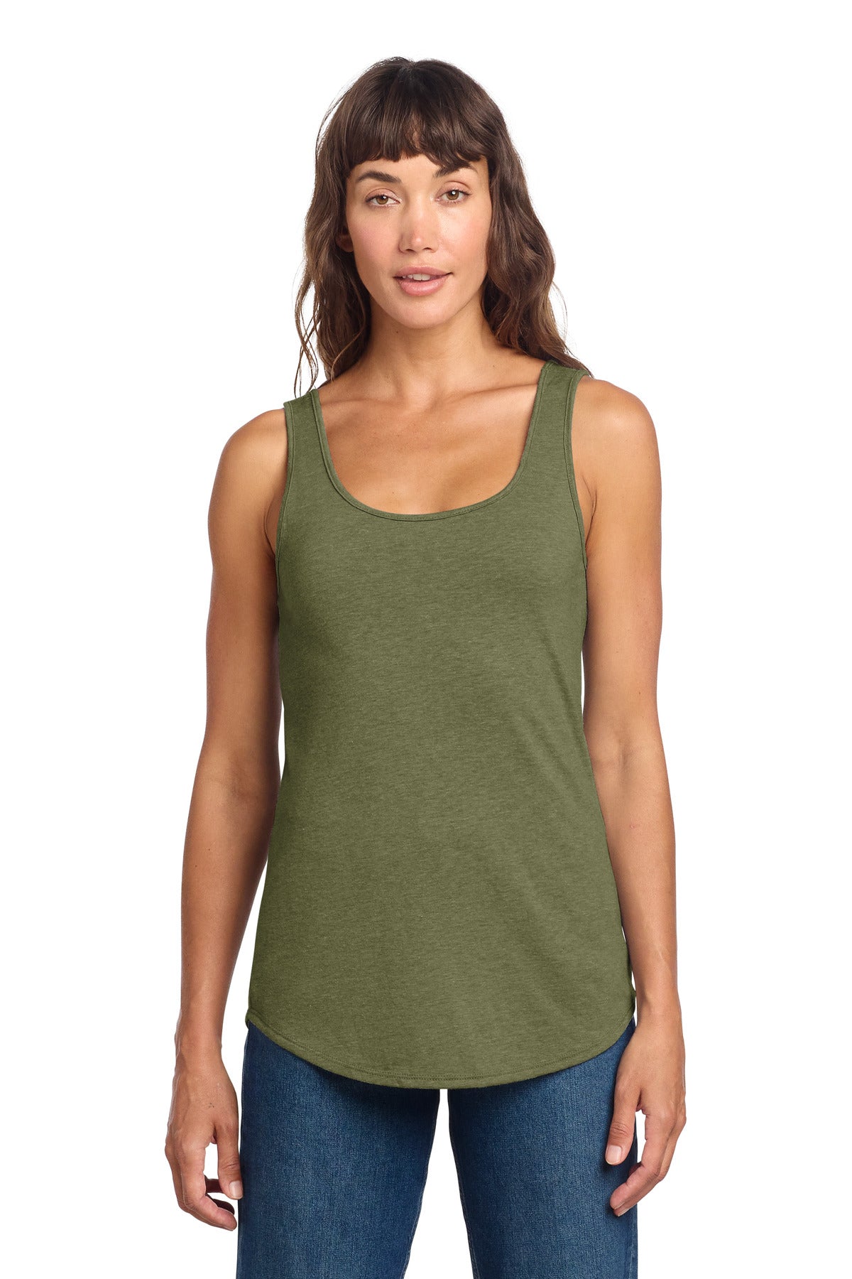 District Women's Perfect Tri Relaxed Tank DT151 - Military Green Frost