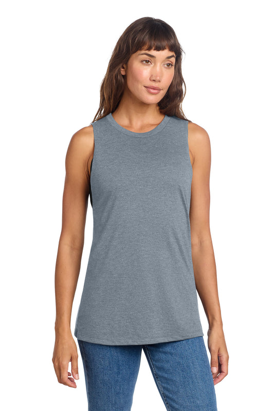 District Women's Perfect Tri Muscle Tank DT153 - Flint Blue Heather