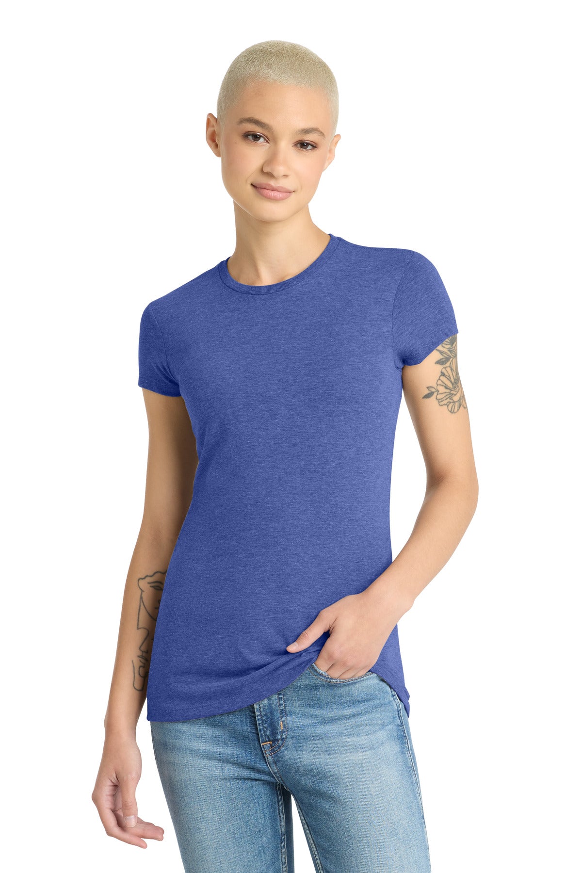 District  Women's Fitted Perfect Tri  Tee. DT155 - Royal Frost