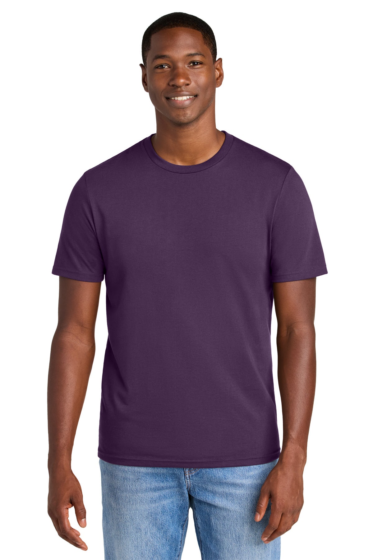 District Perfect Weight CVC Tee DT184 - Blackberry