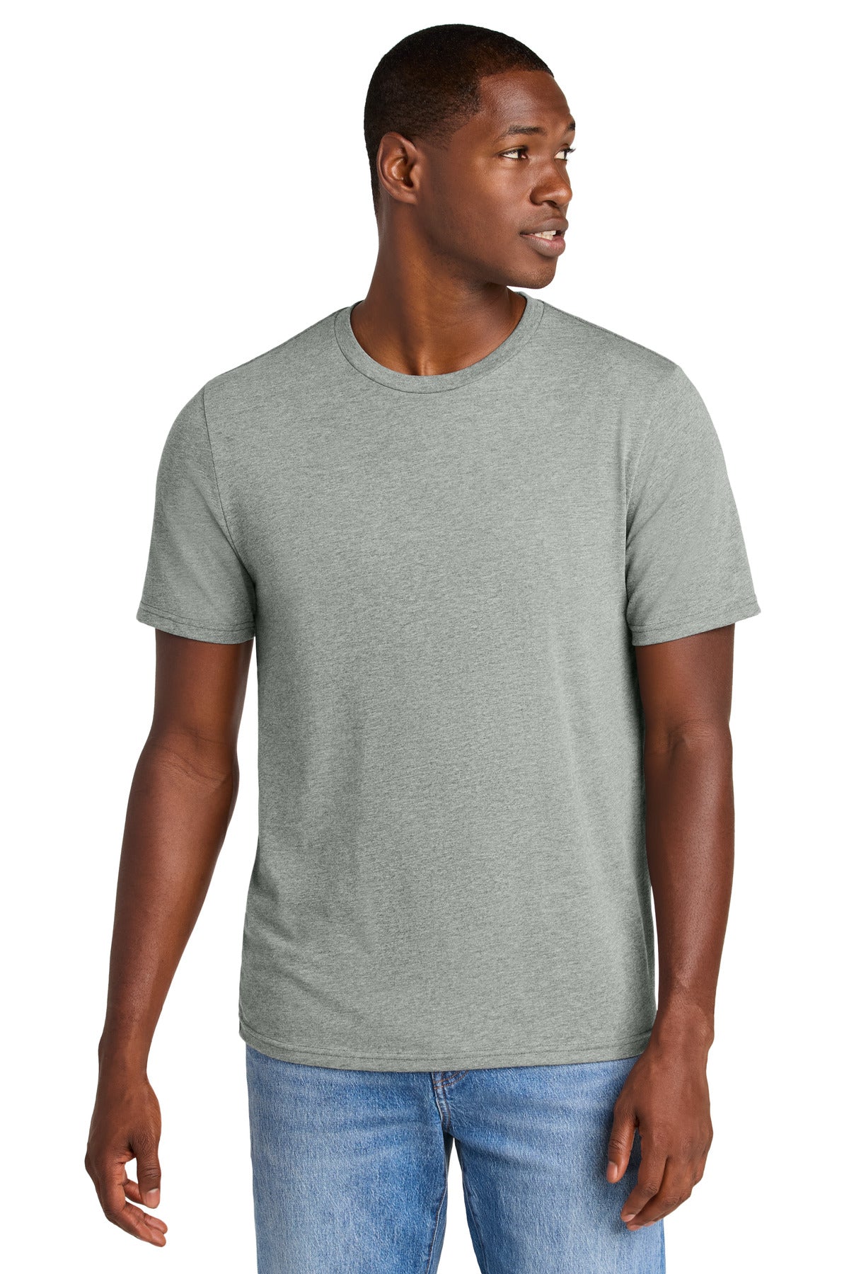 District Perfect Weight CVC Tee DT184 - Light Heather Grey