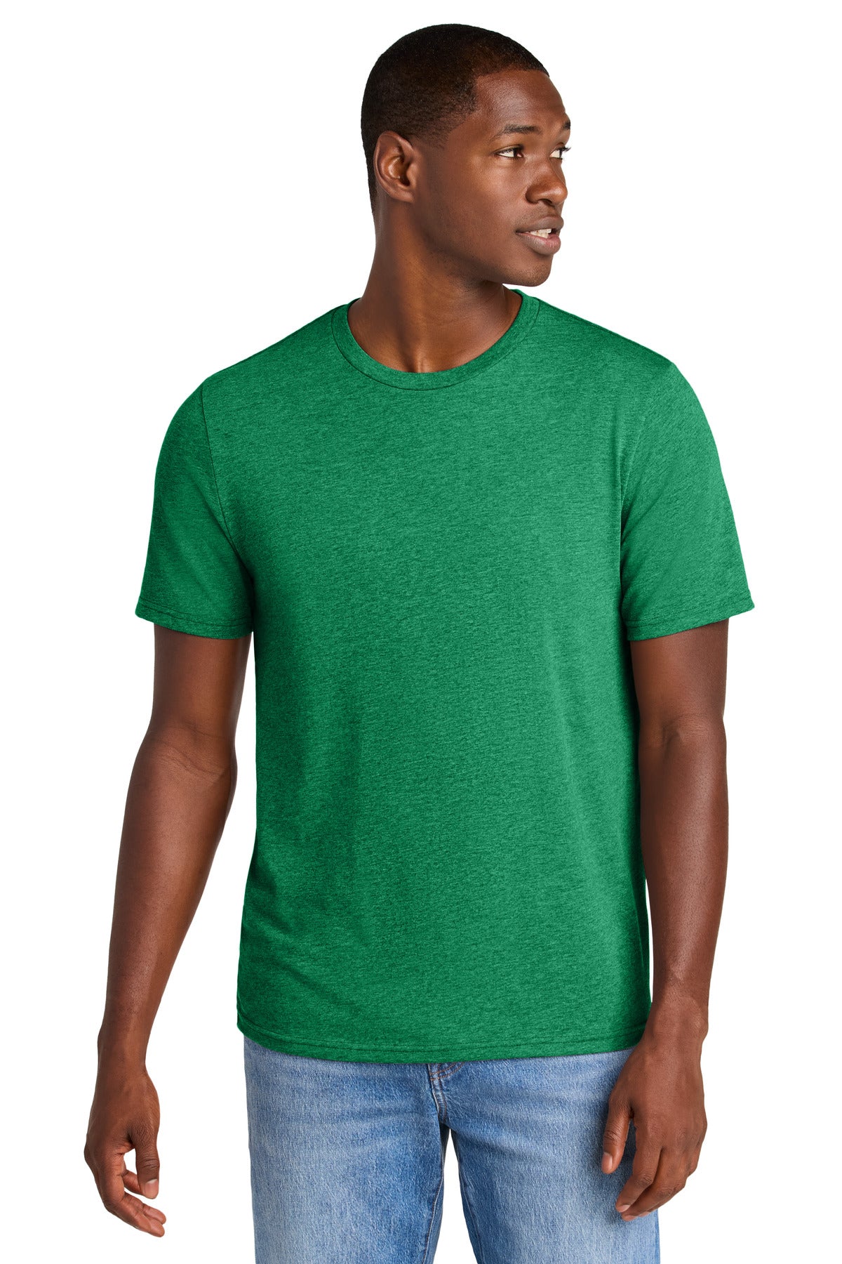 District Perfect Weight CVC Tee DT184 - Meadow Green Heather