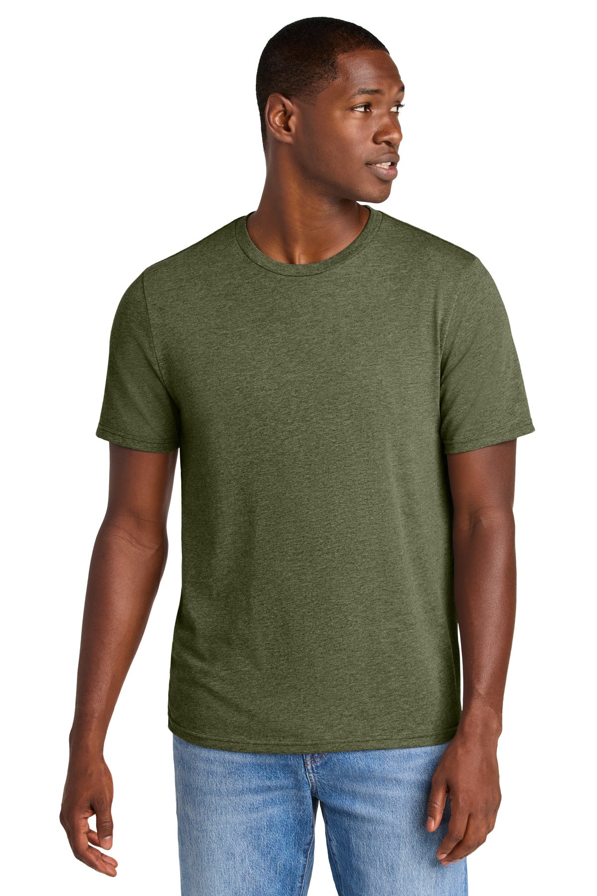 District Perfect Weight CVC Tee DT184 - Military Green Heather