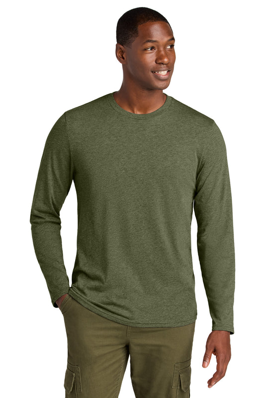 District Perfect Weight CVC Long Sleeve Tee DT185 - Military Green Heather