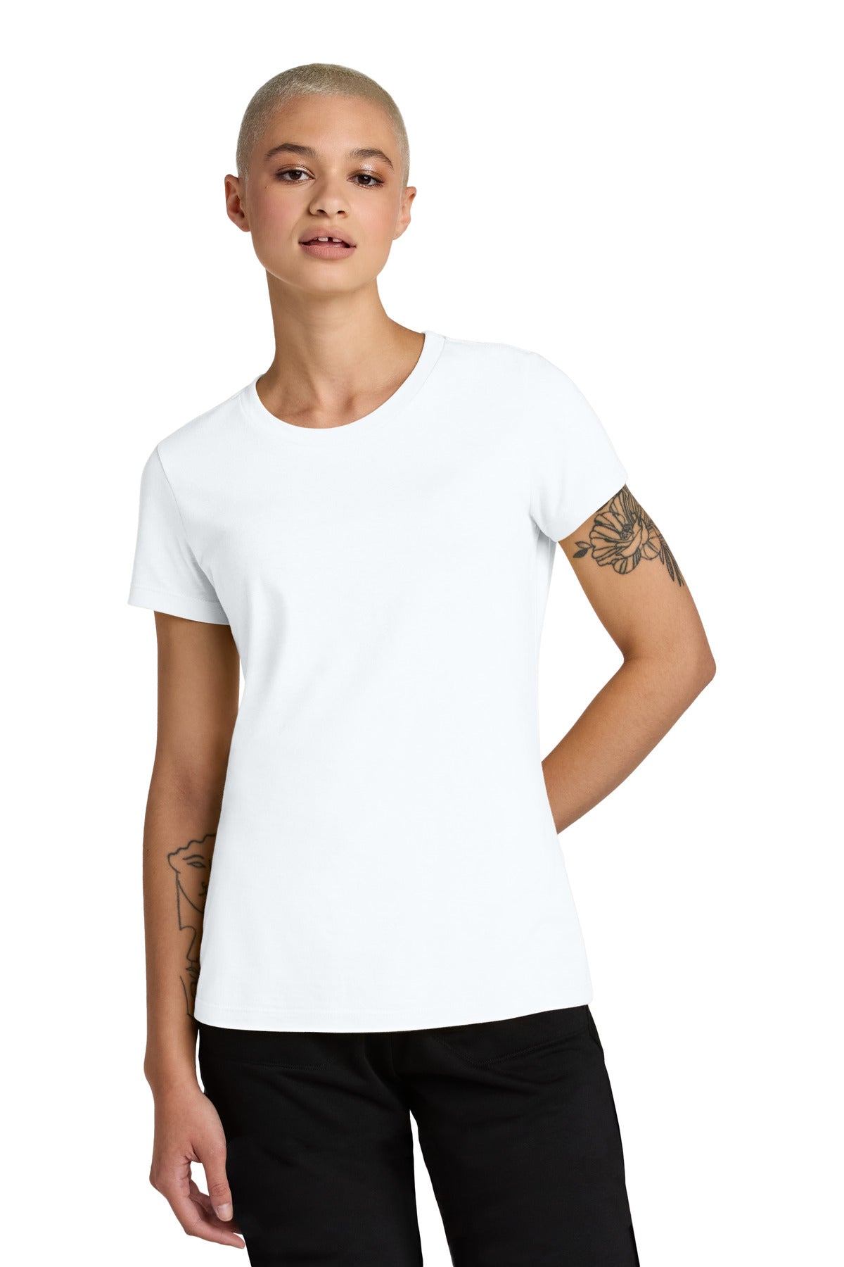District Women's Perfect Weight CVC Tee DT188 - Bright White