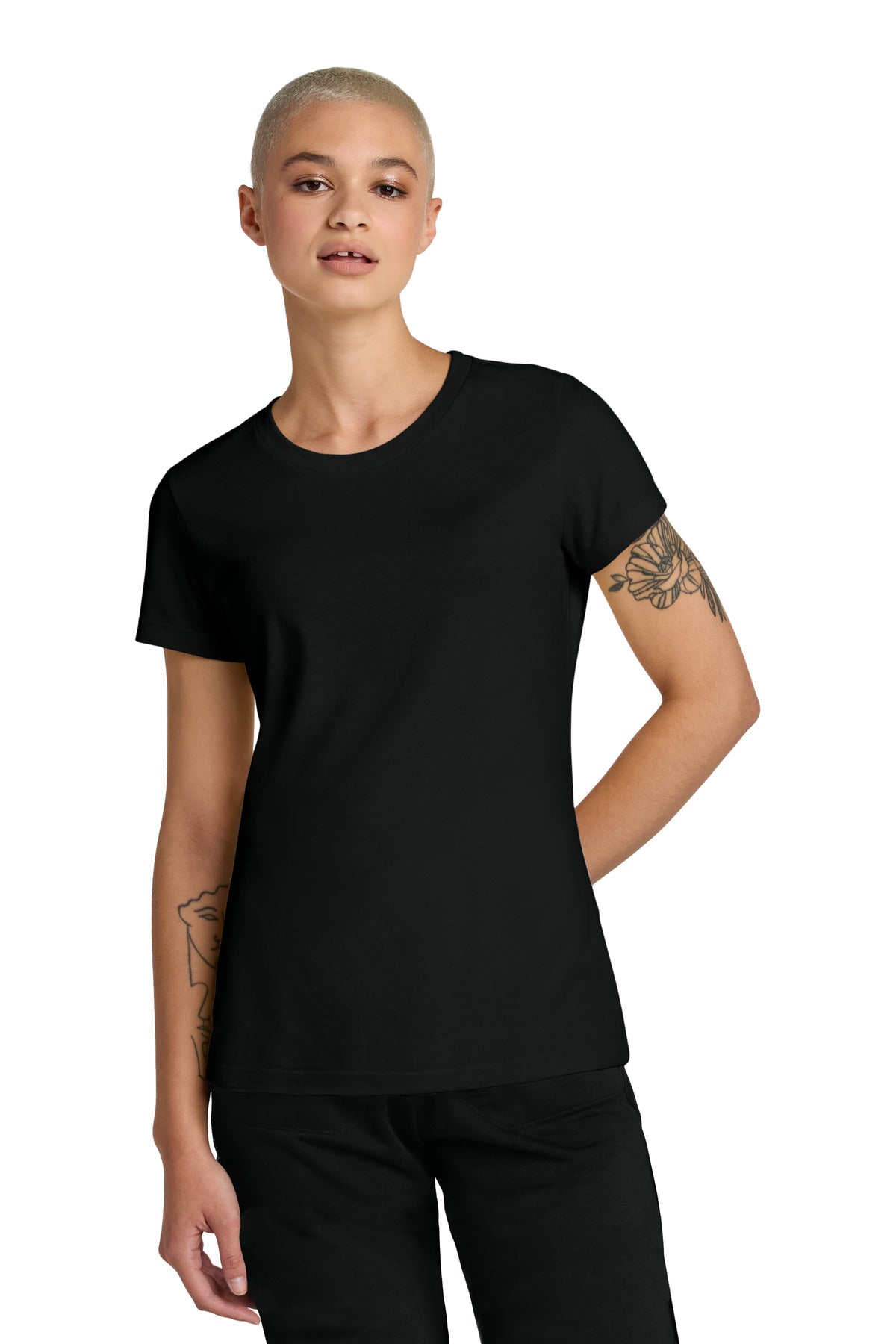 District Women's Perfect Weight CVC Tee DT188 - Jet Black