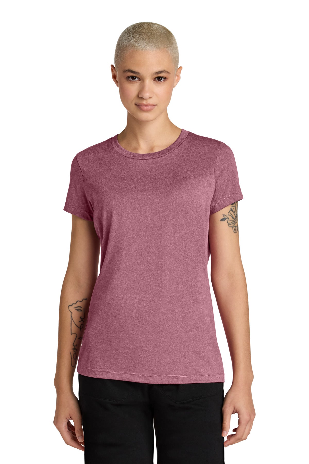 District Women's Perfect Weight CVC Tee DT188 - Orchid Haze Heather