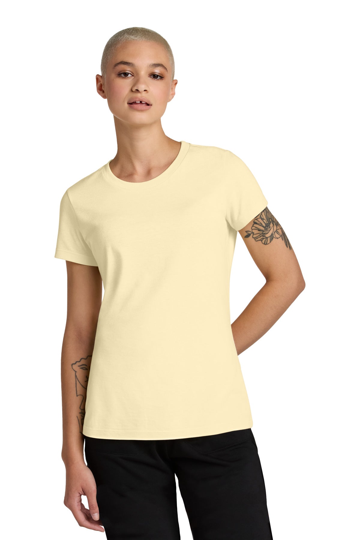 District Women's Perfect Weight CVC Tee DT188 - Soft Yellow