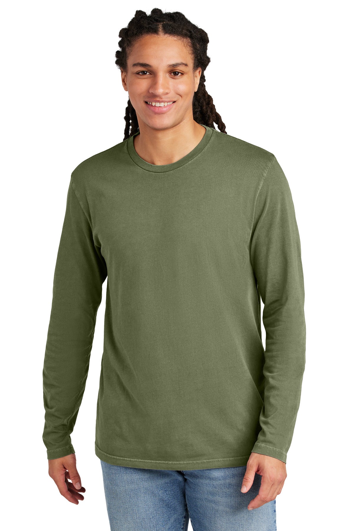 District Wash Long Sleeve Tee DT2103 - Olive Drab Green
