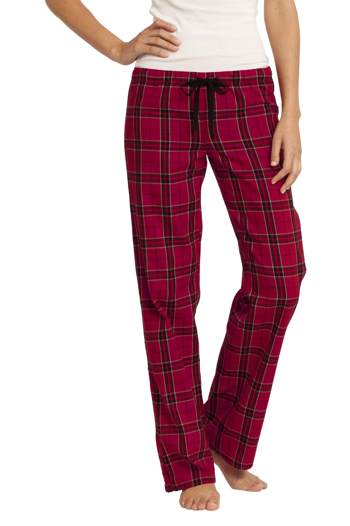 District Women's Flannel Plaid Pant. DT2800 - New Red