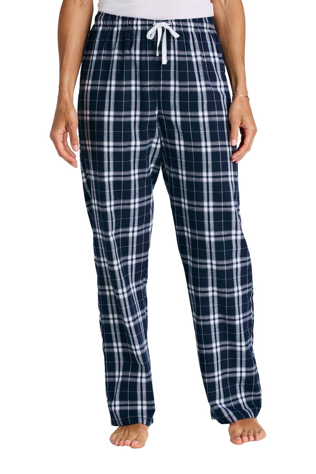 District Women's Flannel Plaid Pant. DT2800 - True Navy